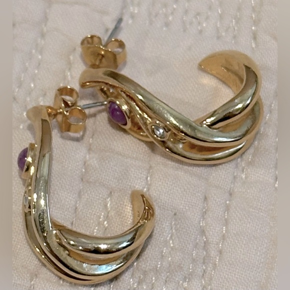 AVON vintage Jewelesque Pastel pierced Earrings  1991 excellent condition - Picture 2 of 4